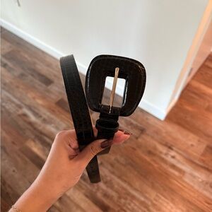 Veronica Beard Black Textured Belt